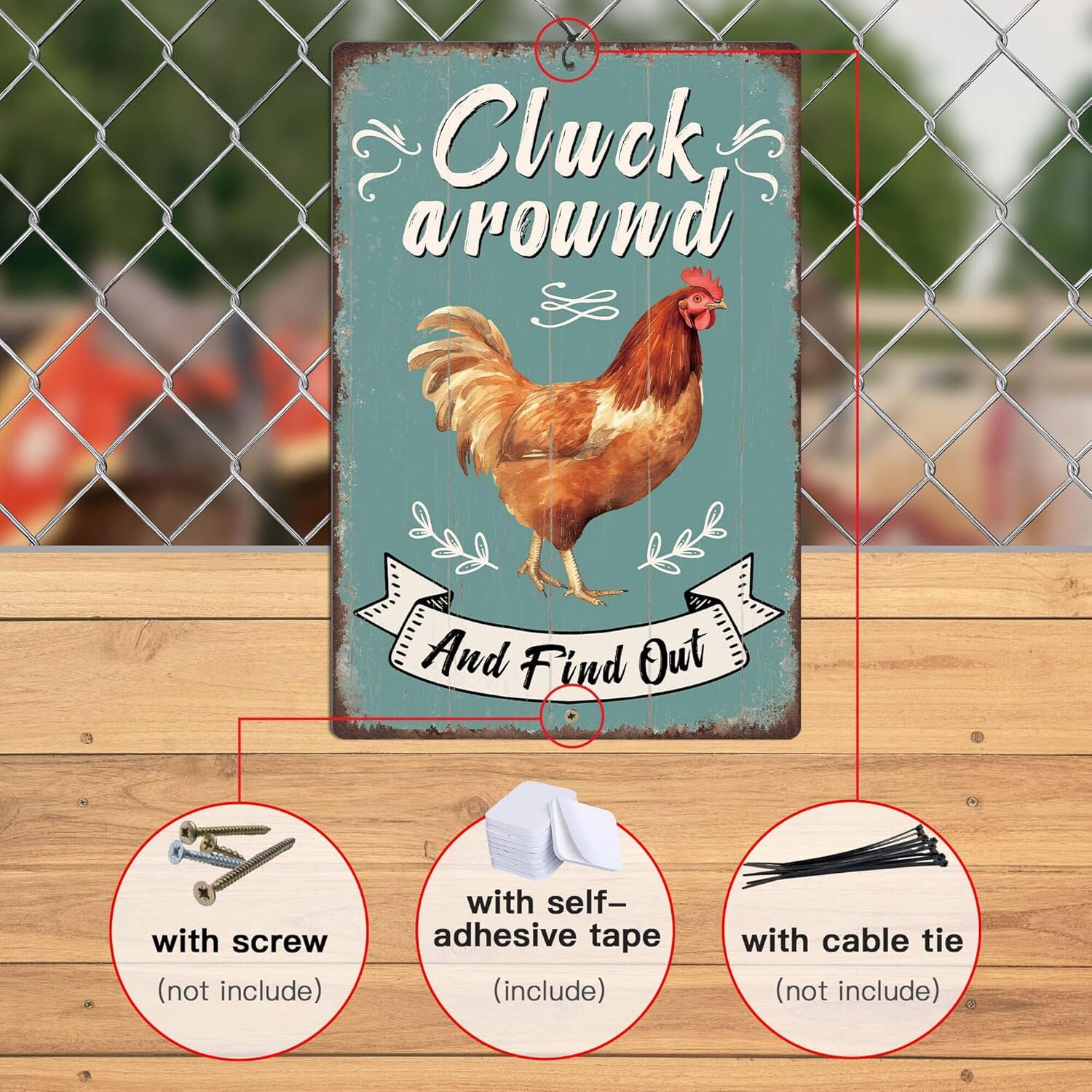 Putuo Decor Funny Chicken Cluck Around And Find Out Tin Sign Funny Chicken Sign