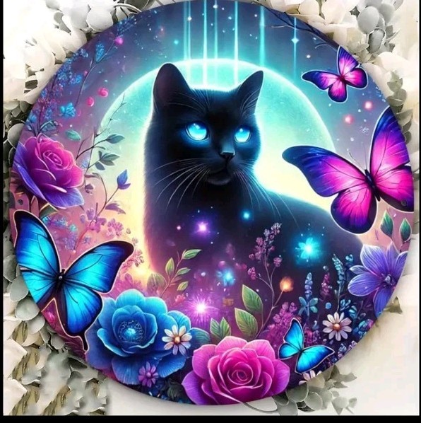 Vibrant Butterfly Cat Wall Art, Waterproof, No Fade, Heat Cold Resistant Gift