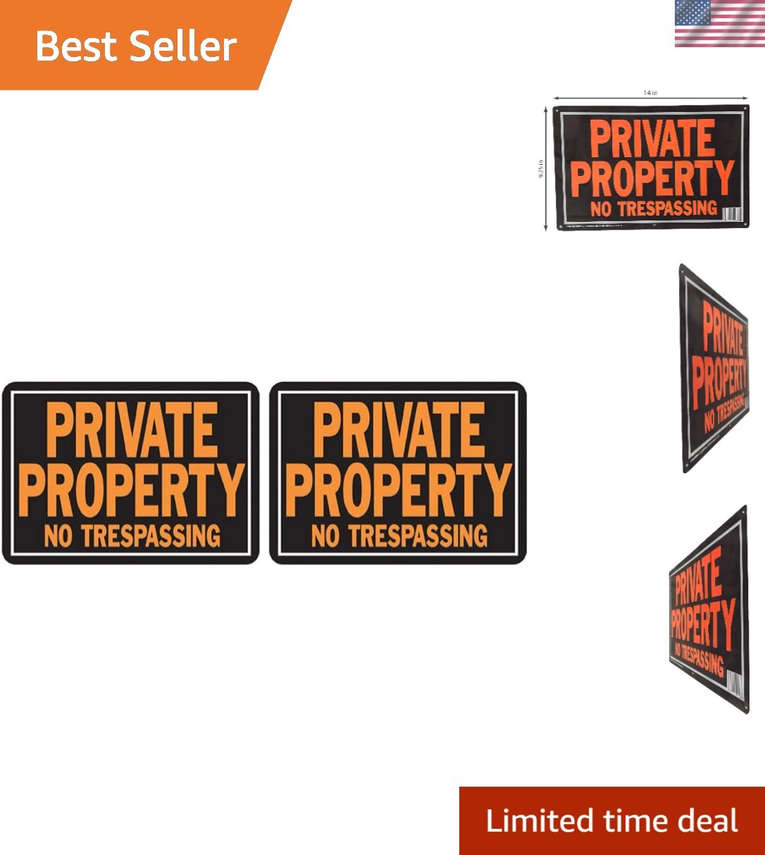 Durable Aluminum No Trespassing Signs – High-Contrast, 9.25″ x 14″ (2 Pack)