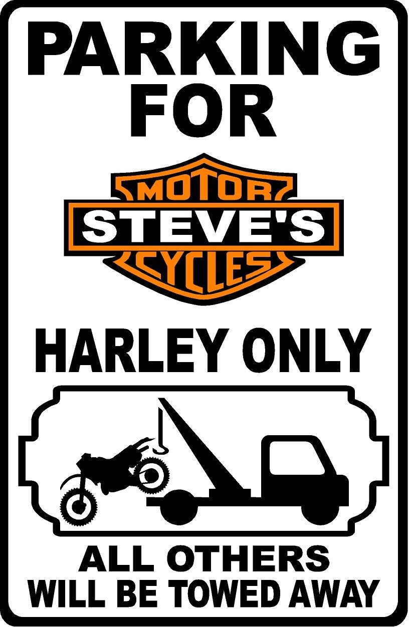 Harley Personalized Parking Metal Sign 8″x12″ or 12″x18″