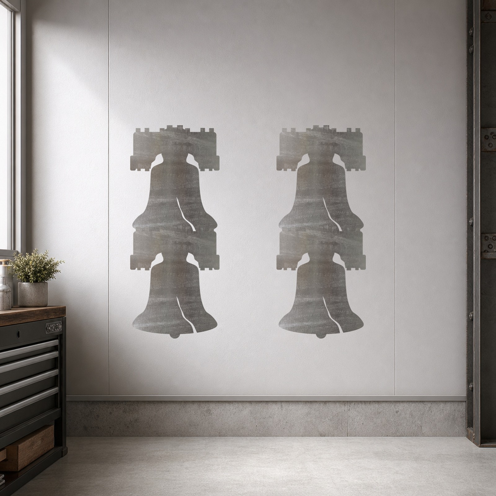Liberty Bell 2 Steel Cutout Shape, Raw Metal Wall Art and Craft Supply