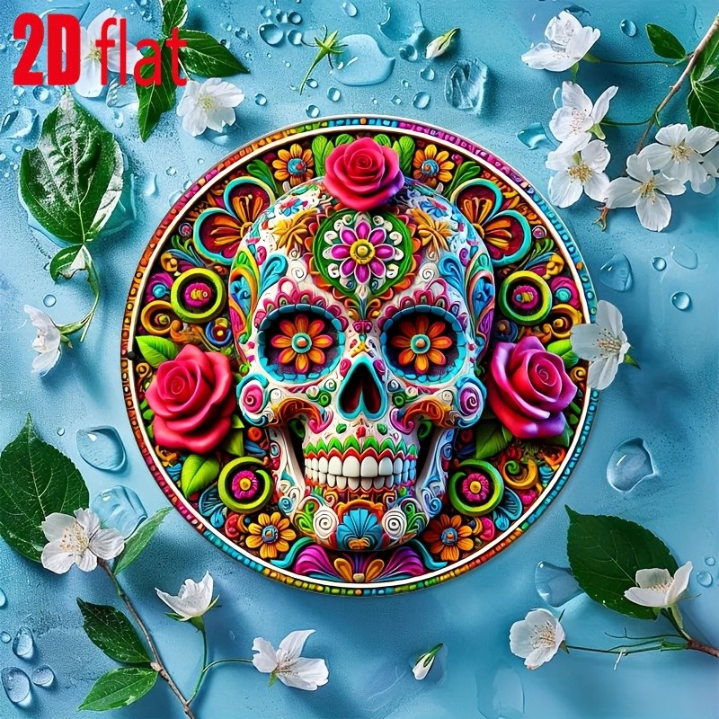 2D Flat 1pc Tin Metal Signs 8 X 8 Inches Mexican Carnival Themed Aluminum