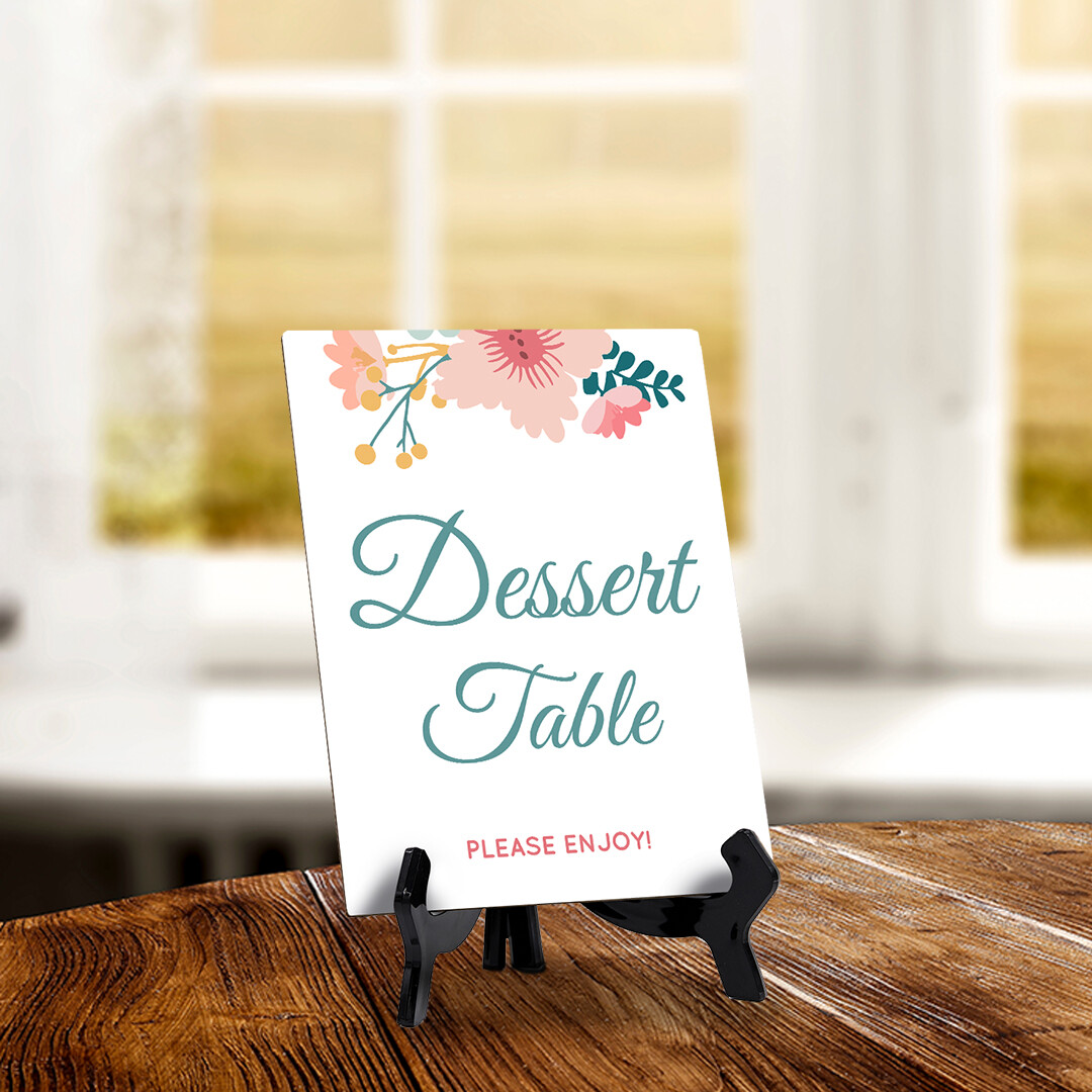 Signs ByLITA Desert Table Please Enjoy! 6×8″ Table Sign With Acrylic Stand
