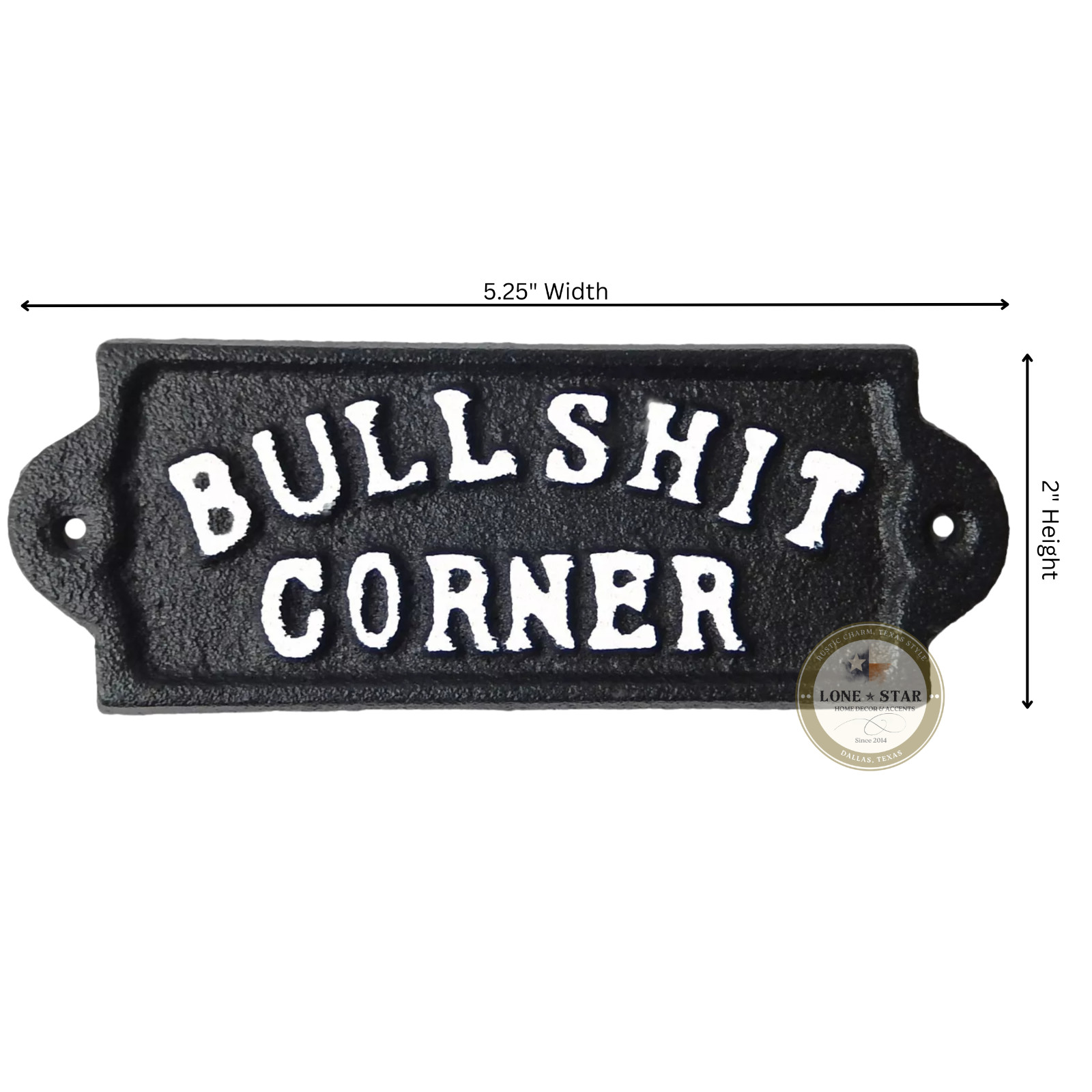Bullshit Corner Cast Iron Plaque – Vintage-Style Man Cave or Bar Wall Decor