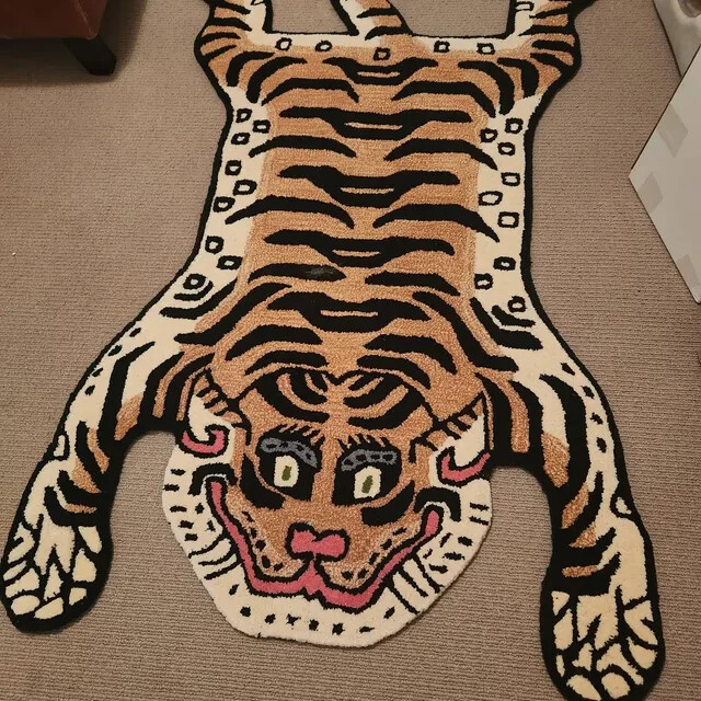 100% Woolen Hand Tufted Tibetan Tiger Rugs 2×3 Feet Handmade Carpet home decor