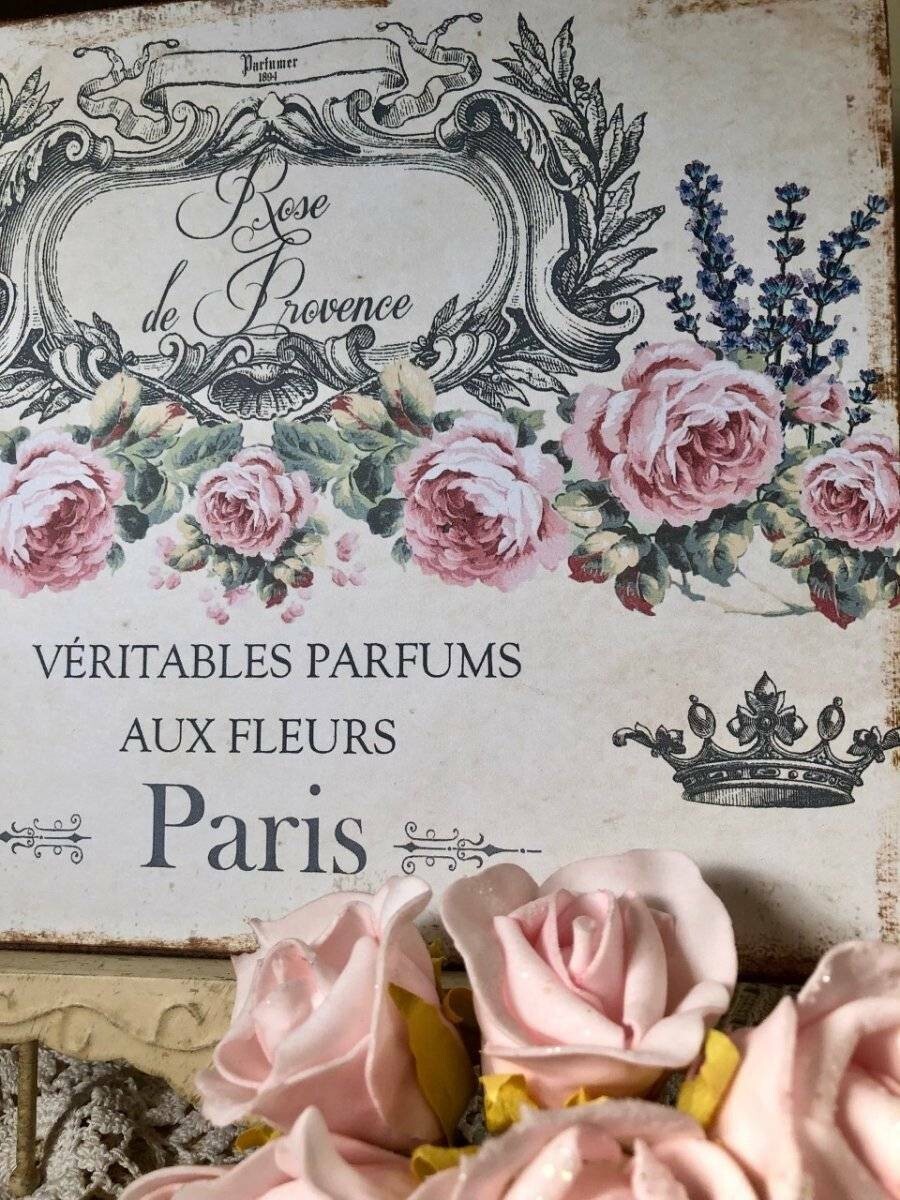 Shabby French Cottage, Rose De Provence, Handcrafted Plaque / Sign