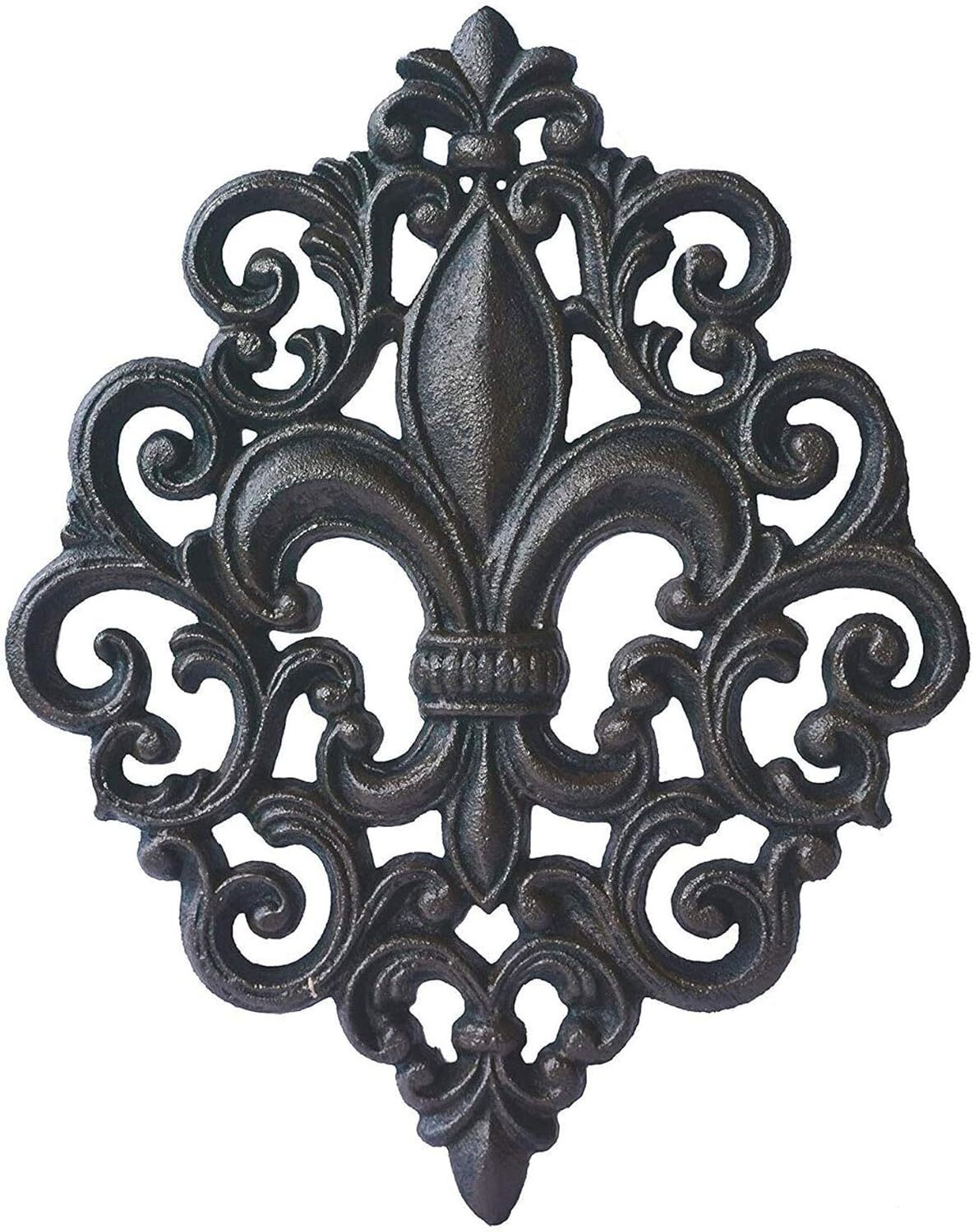 Lulu Decor, Cast Iron Fleur De Lis Wall Decoration Plaque, Antique Home Decor