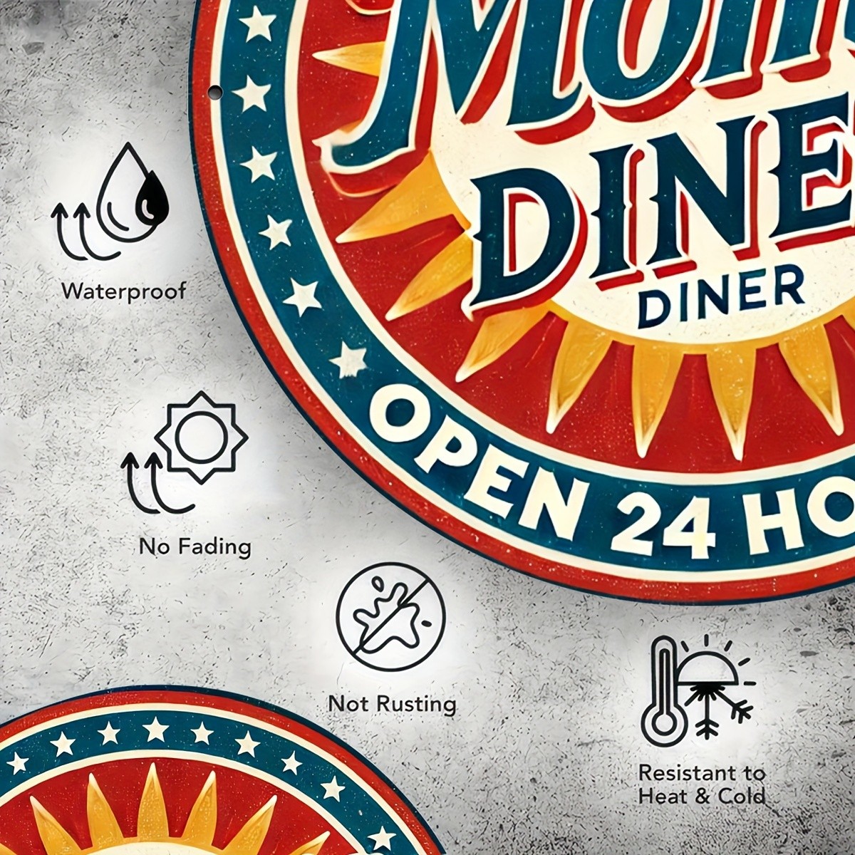Tin Metal Signs 8×8 inches Vintage Style Metal Aluminum Wall Art Sign, “Mom’s Di