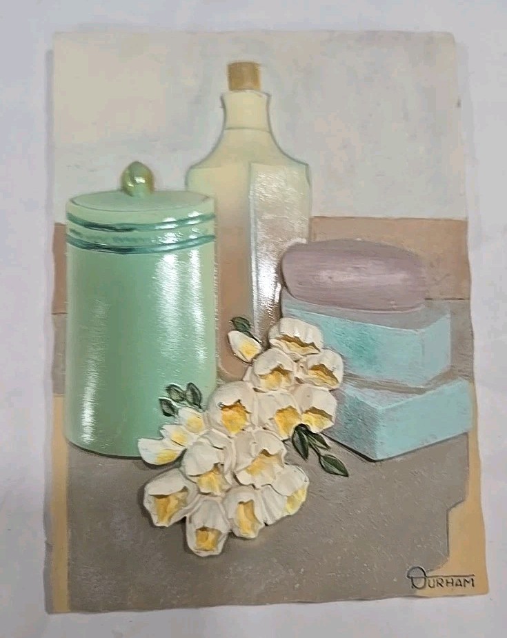 Durham 3D Flower Wall Art Plaques Set of 2, 4 1/2″ x 6″