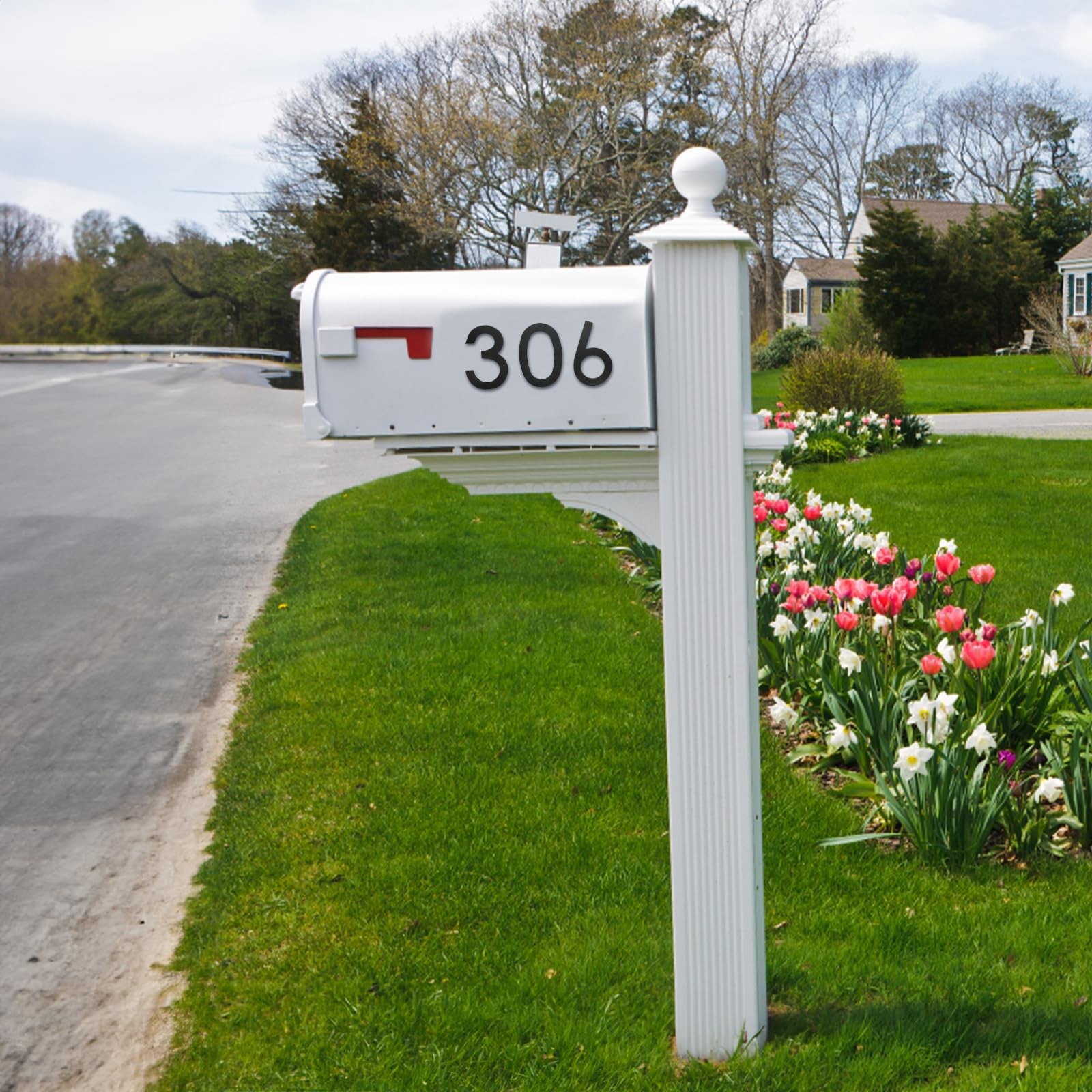3 Inch Mailbox Number, Stainless Steel Matte Black Modern House Numbers, Self