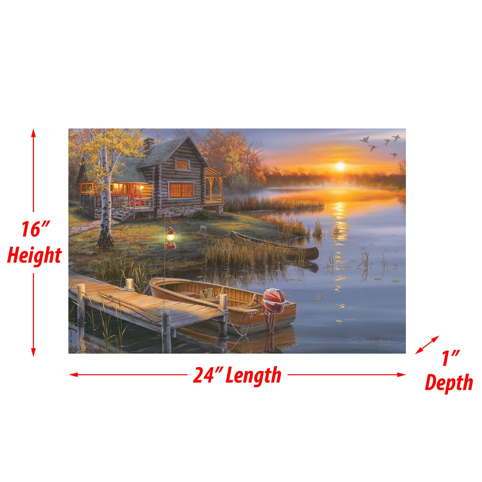 Rivers Edge Products LED Canvas Wall Art, 24″ x 16″, Fiber Optic Light Up Wall
