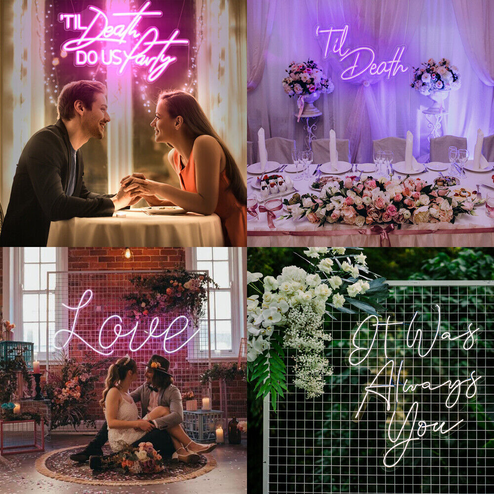 Custom Neon LED Light Night Signs Wedding Birthday Bedroom Party Beer Wall Decor