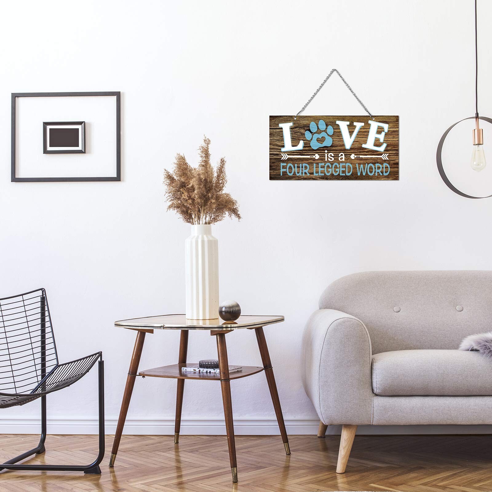 Love is a Four Legged Word Pet Paw Metal Hanging Vintage Decorative Signs Pla…