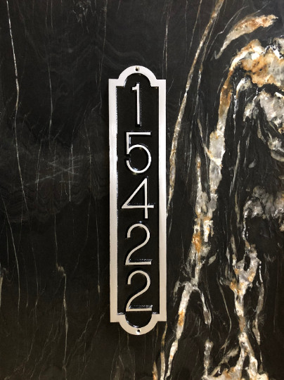 Custom Address Plaque Aluminum Vertical Palmer 20 5/16″ X 1/2″ X 4 3/8″