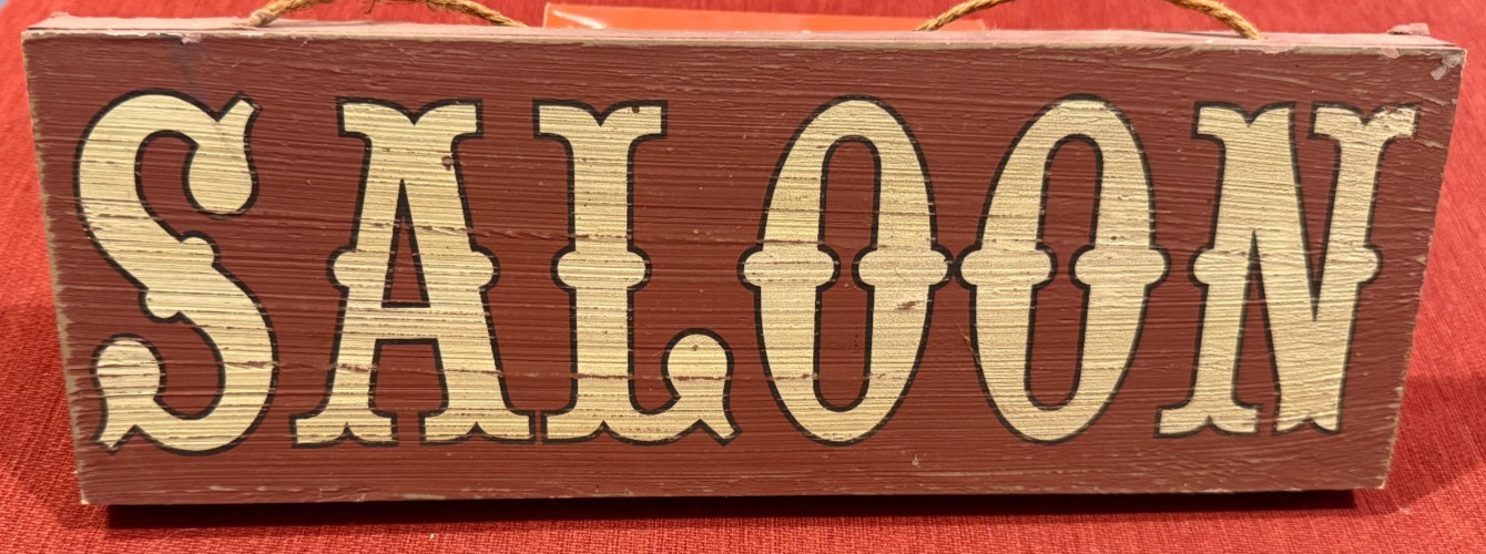 Vintage Saloon Wood Frame Bar Sign Western Decor SUPER COOL