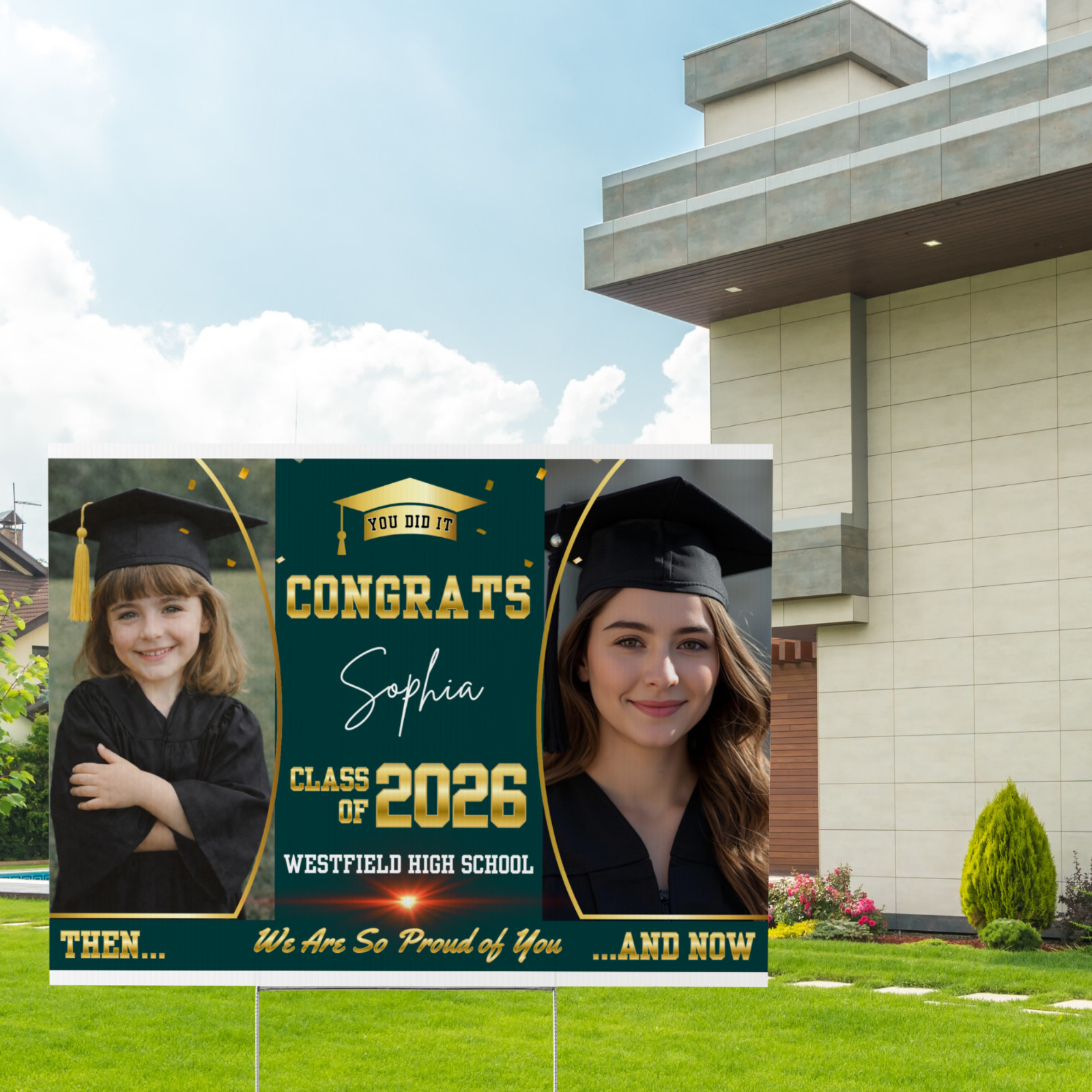 Personalized Graduation Yard Sign Class of 2026 Custom Photo Lawn Sign