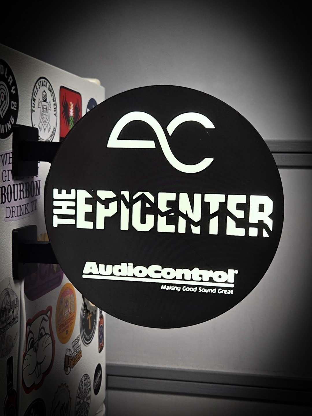 Epicenter AudioControl Round LED Light Box Car Audio Garage Sign RGB USB