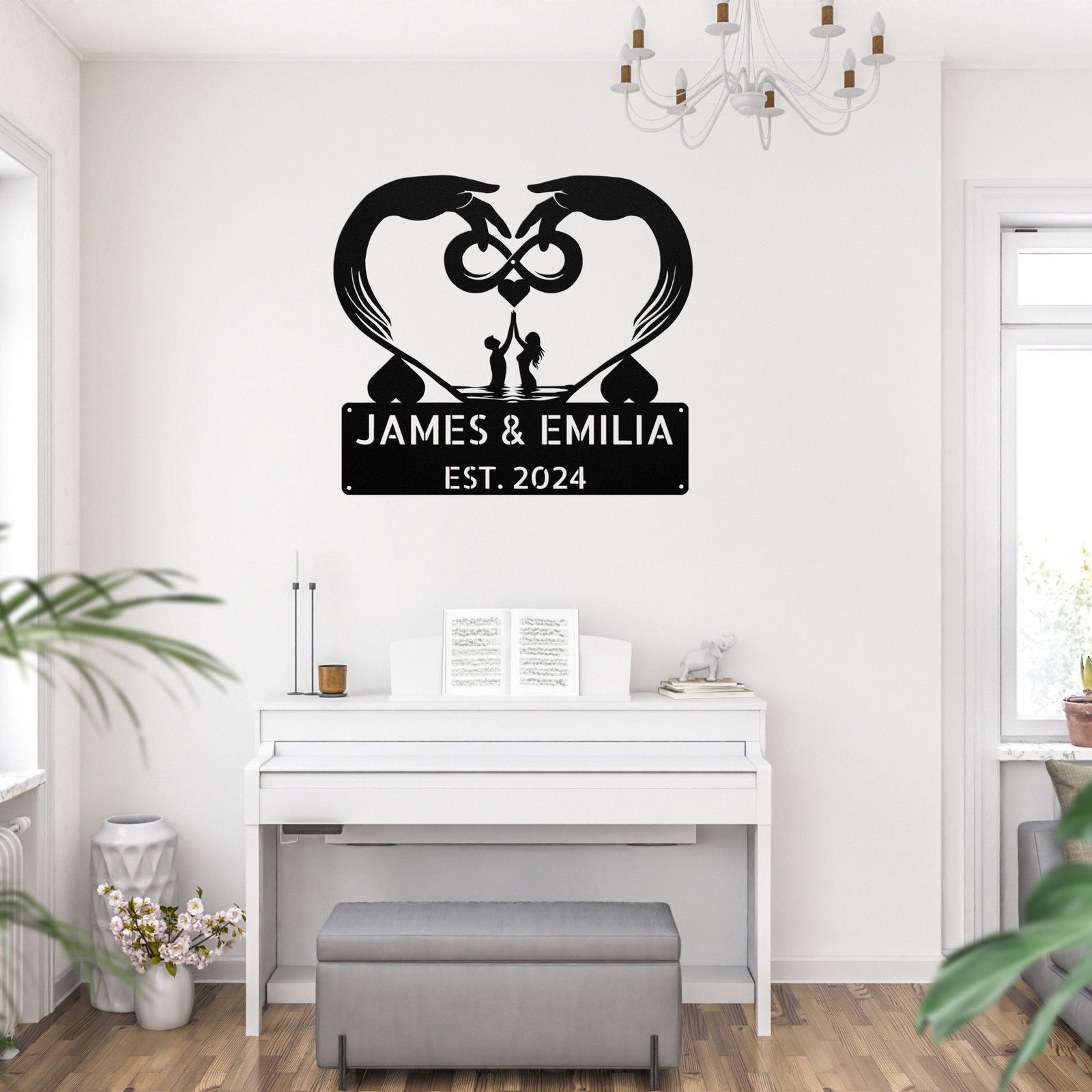 Personalized Infinite Love Metal Sign Custom Home Decor Gift for Couples