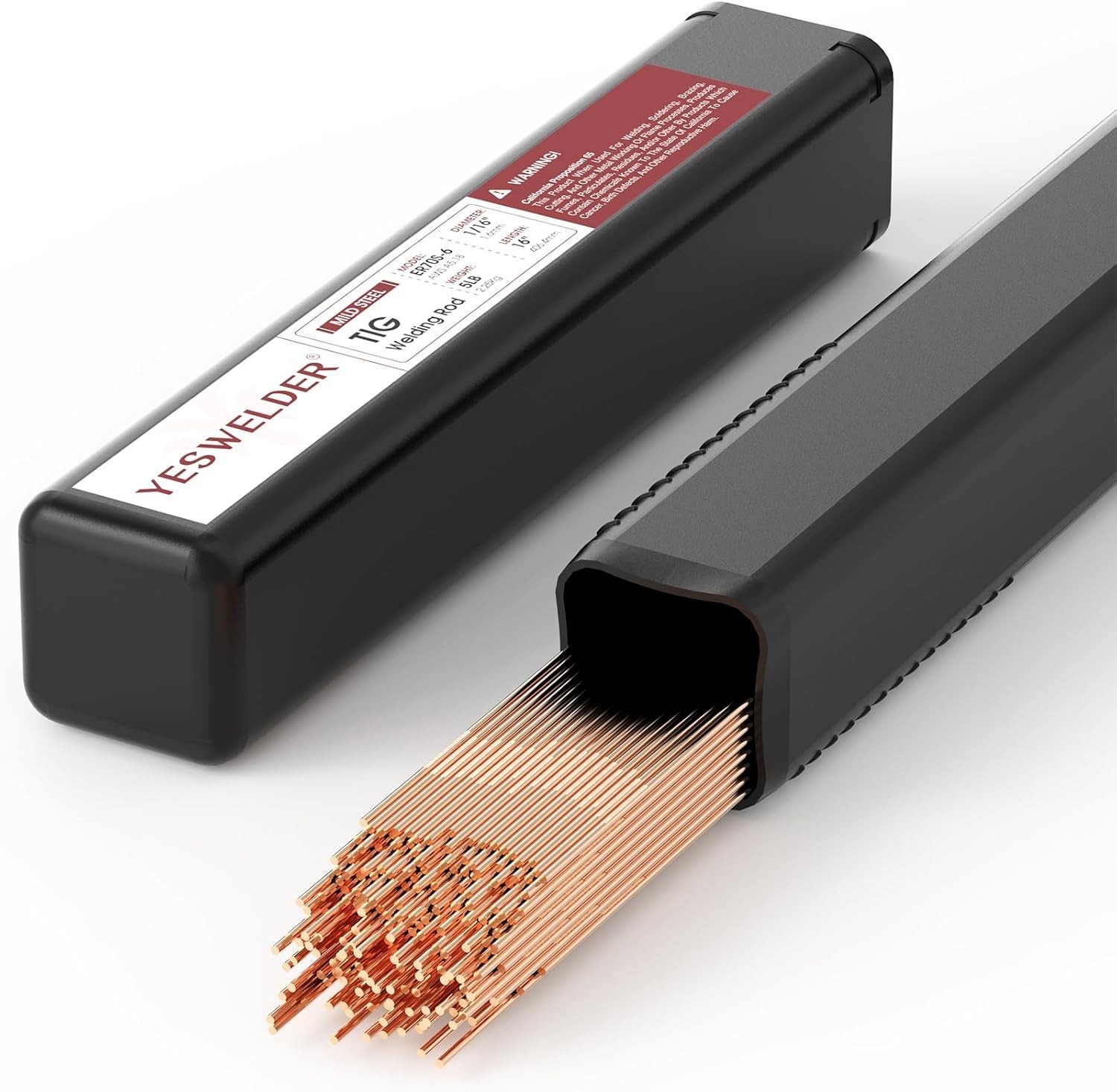 5LB ER70S-6 Copper Coated Mild Steel Welding Rod, 1/16″ x 16″ for Professionals