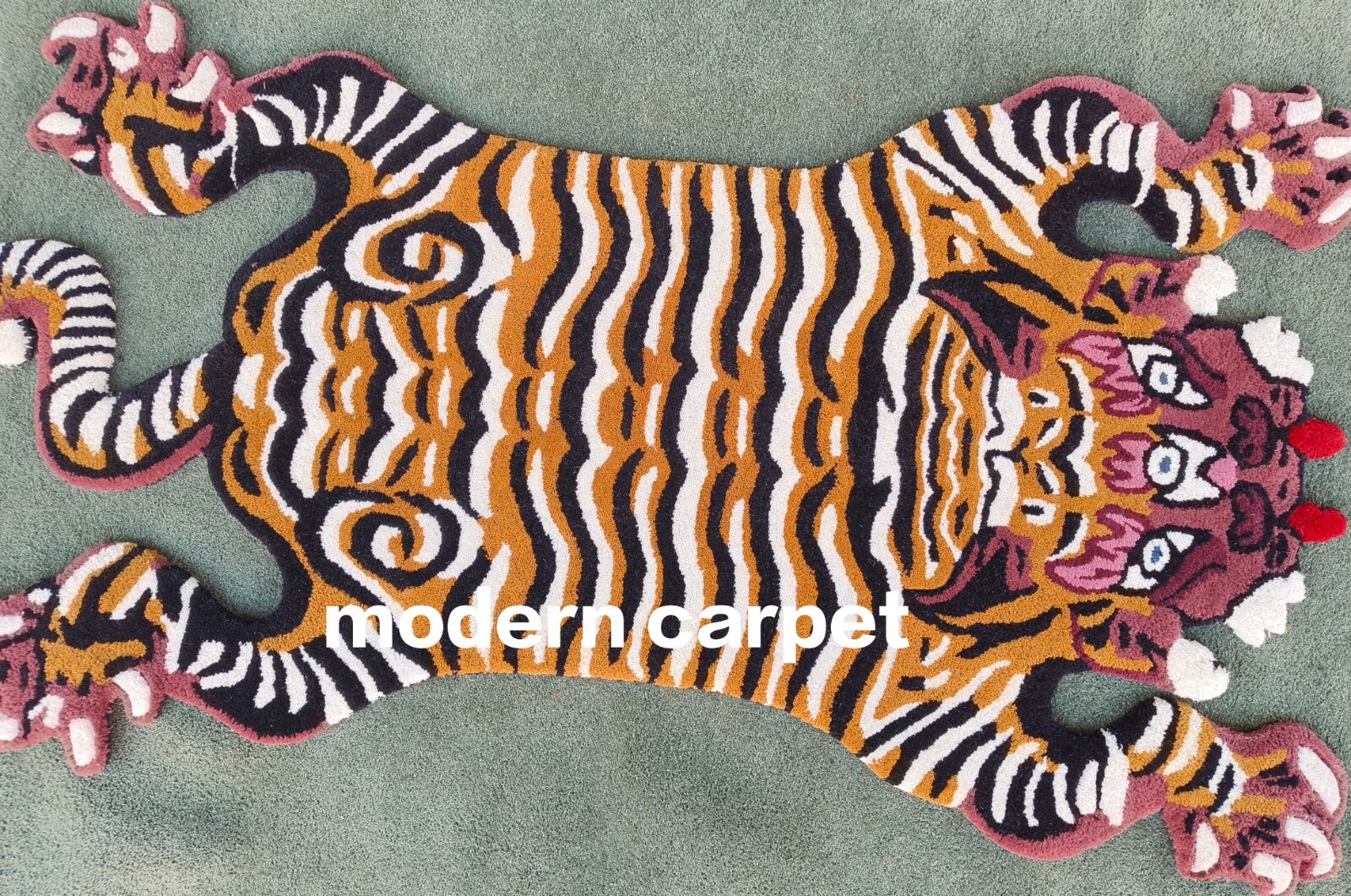 Tibetan Tiger Rugs 2×3 Feet Handmade 100% Woolen Hand Tufted For Home Decoration