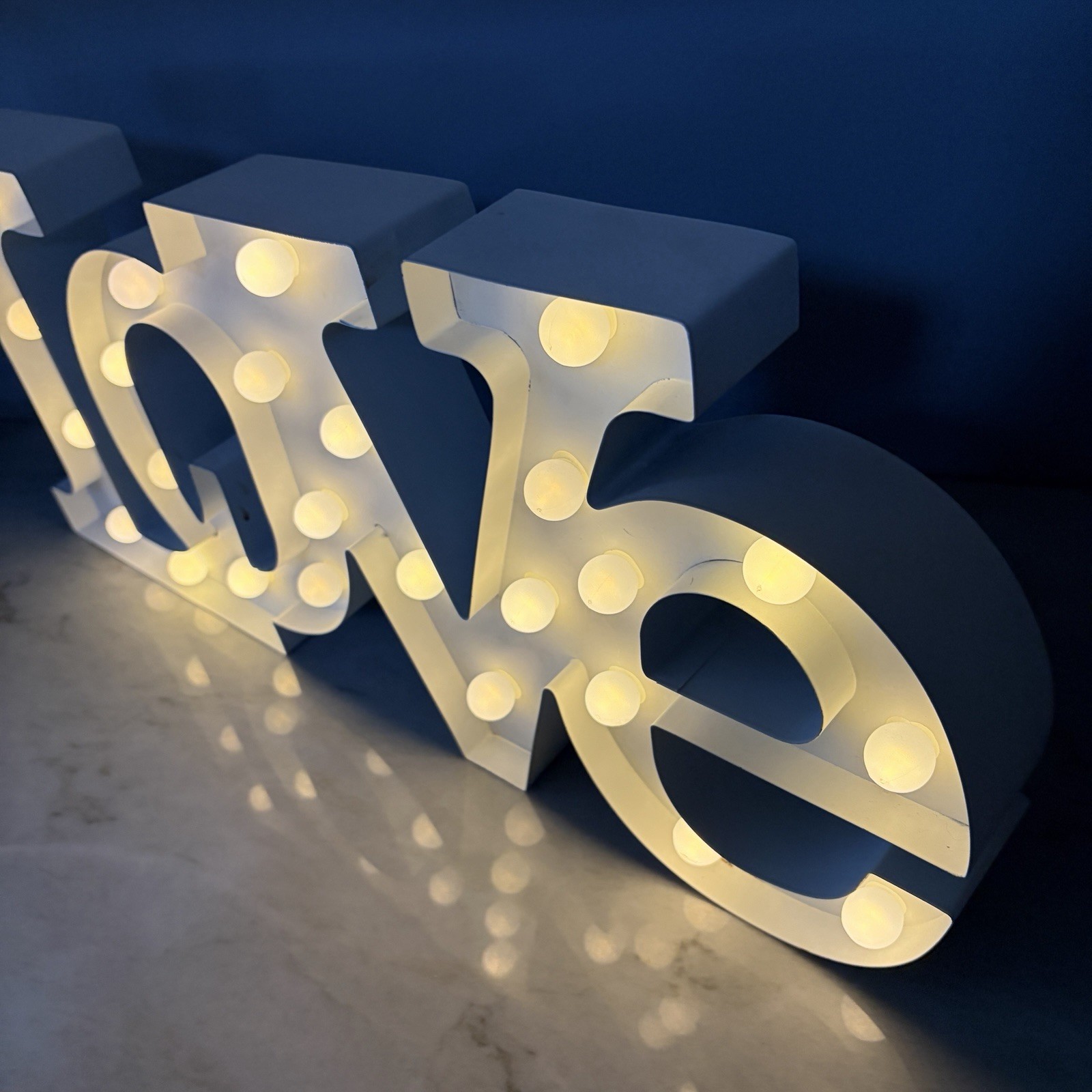LOVE Marquee Letters Light Up Sign Wall Table Wedding Decor Metal Battery Operat