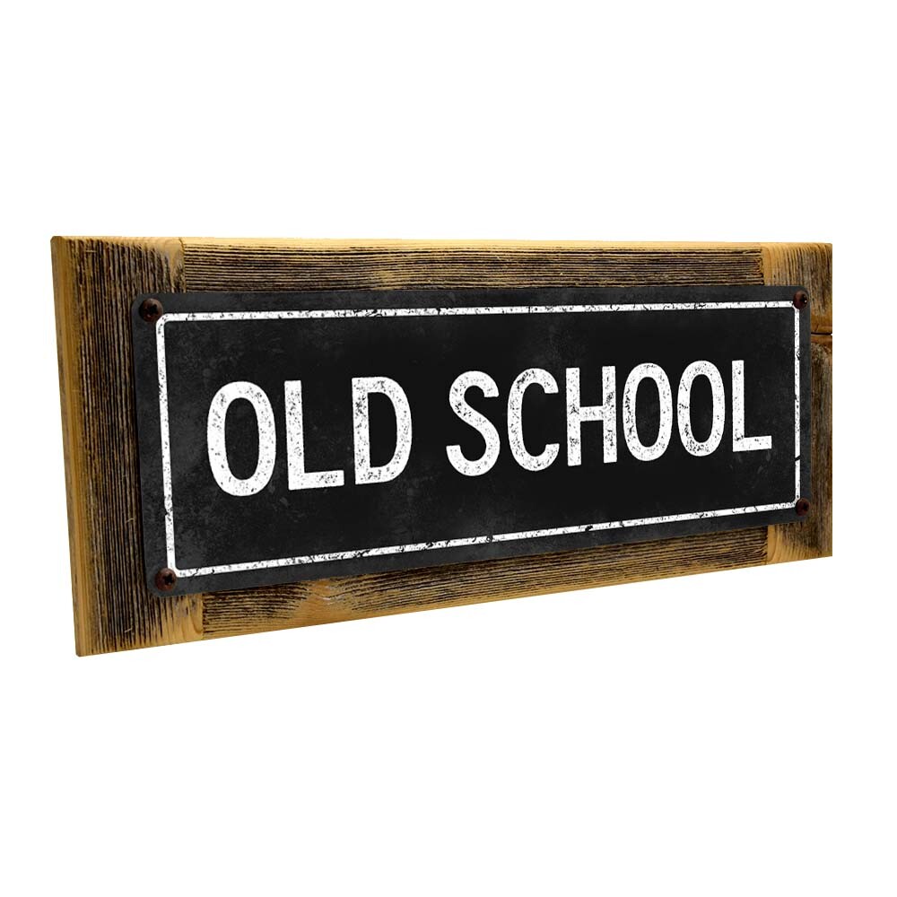Black Old School Metal Sign; Wall Decor for Mancave, Den, and Game Room