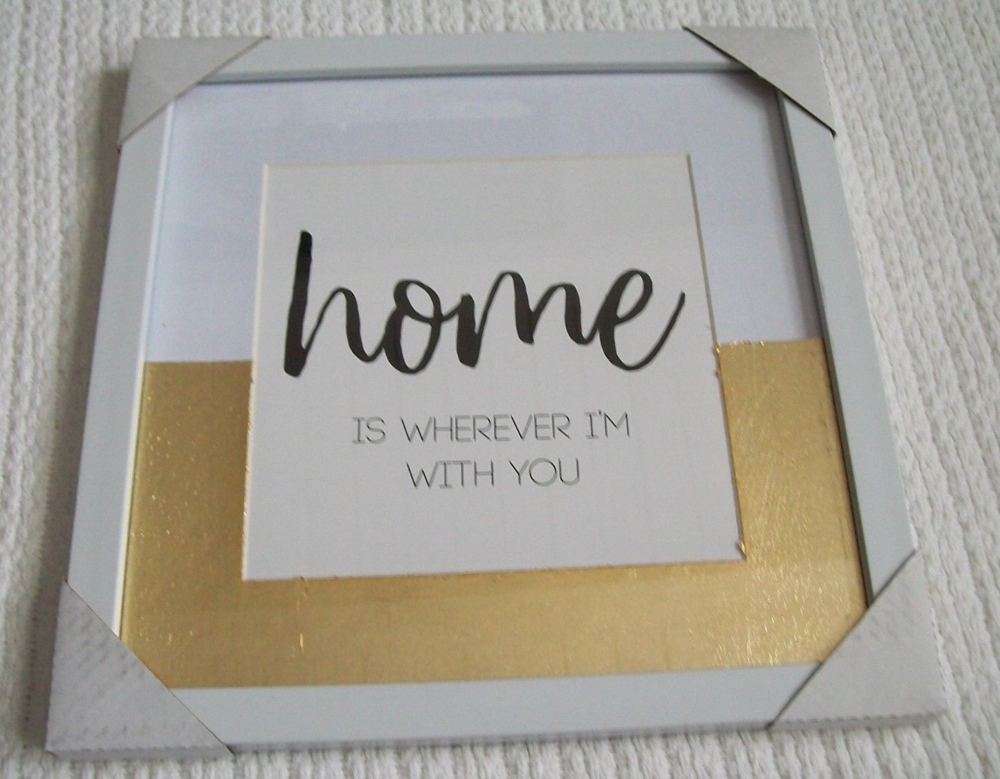 Art White Gold Home Is Wherever I’m With You Logo Colorblocked Matted 11 x 11