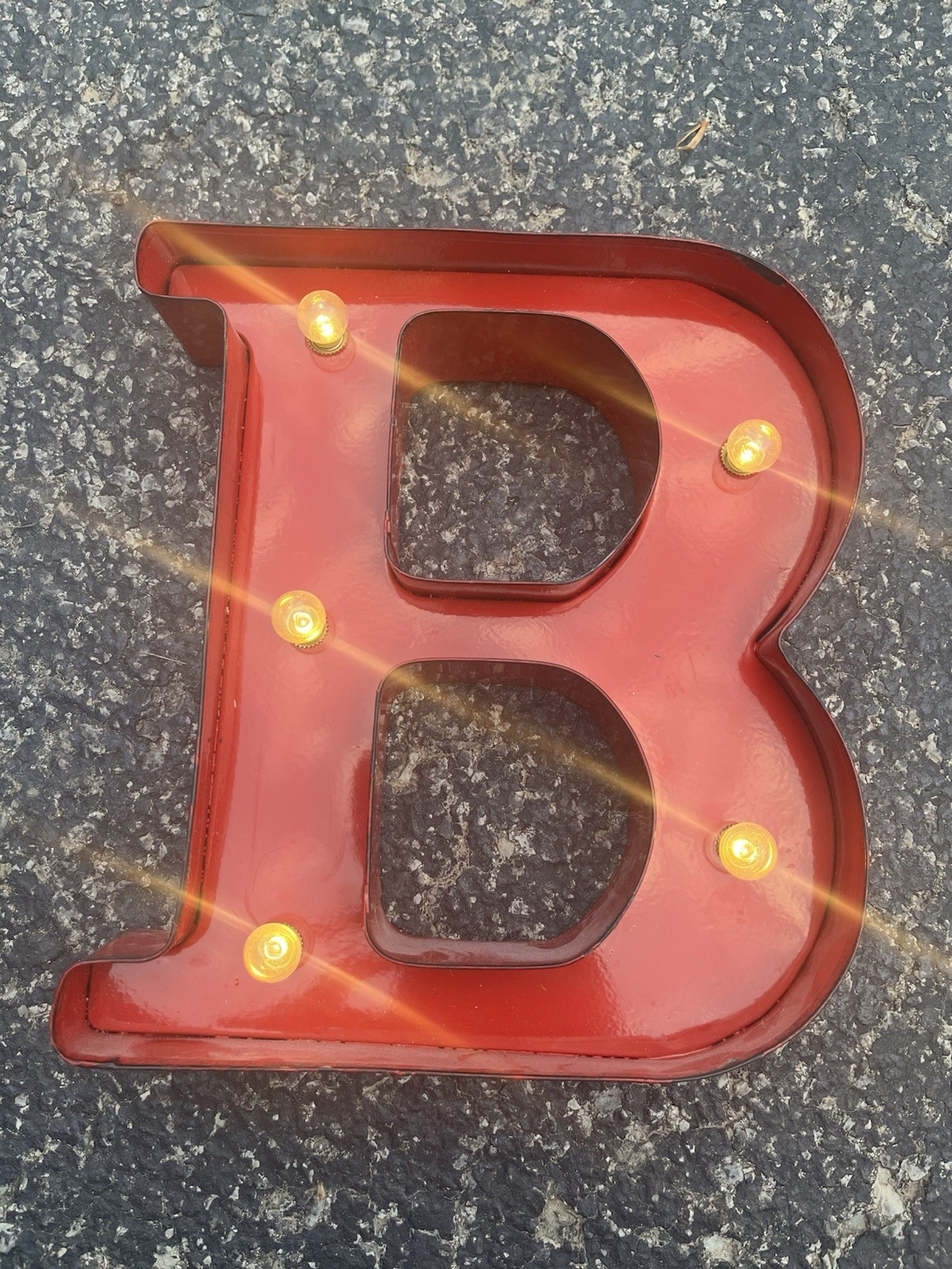 Marquee Metal “B” With Lights