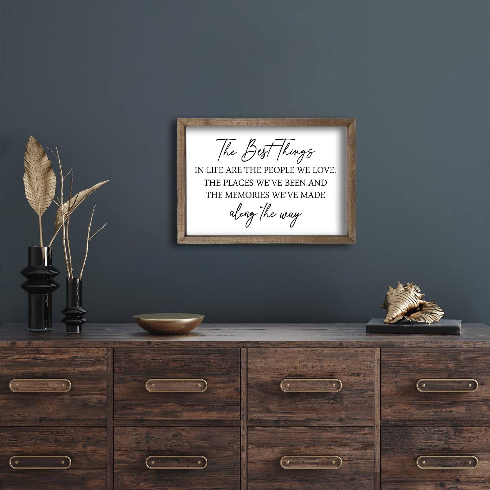 The Best Things in Life Sign 15.7”×11” Framed Wood Memories Inspirational Q…