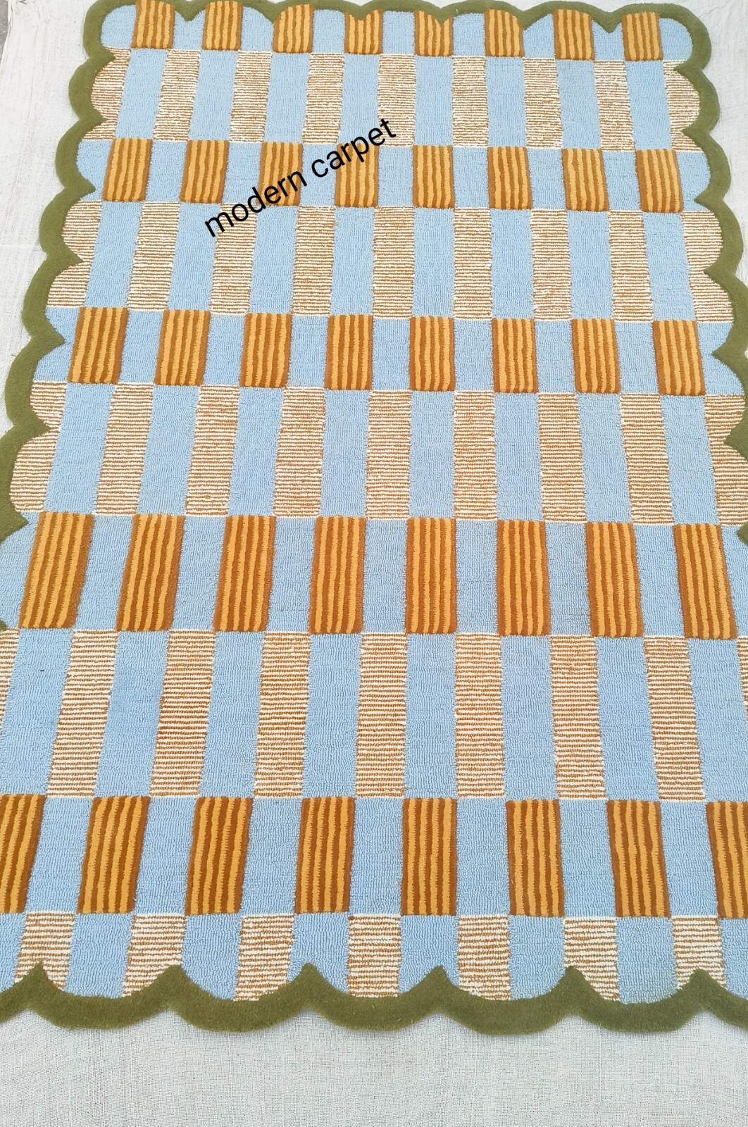 Matilda Goad Plaid Rugs Handmade 100% Woolen Hand Tufted For Home Decoration