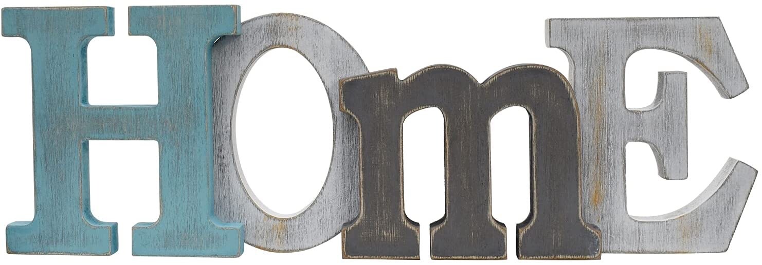 Freestanding Cutout Home Word Table Decor Centerpiece Decorative Wooden Home…