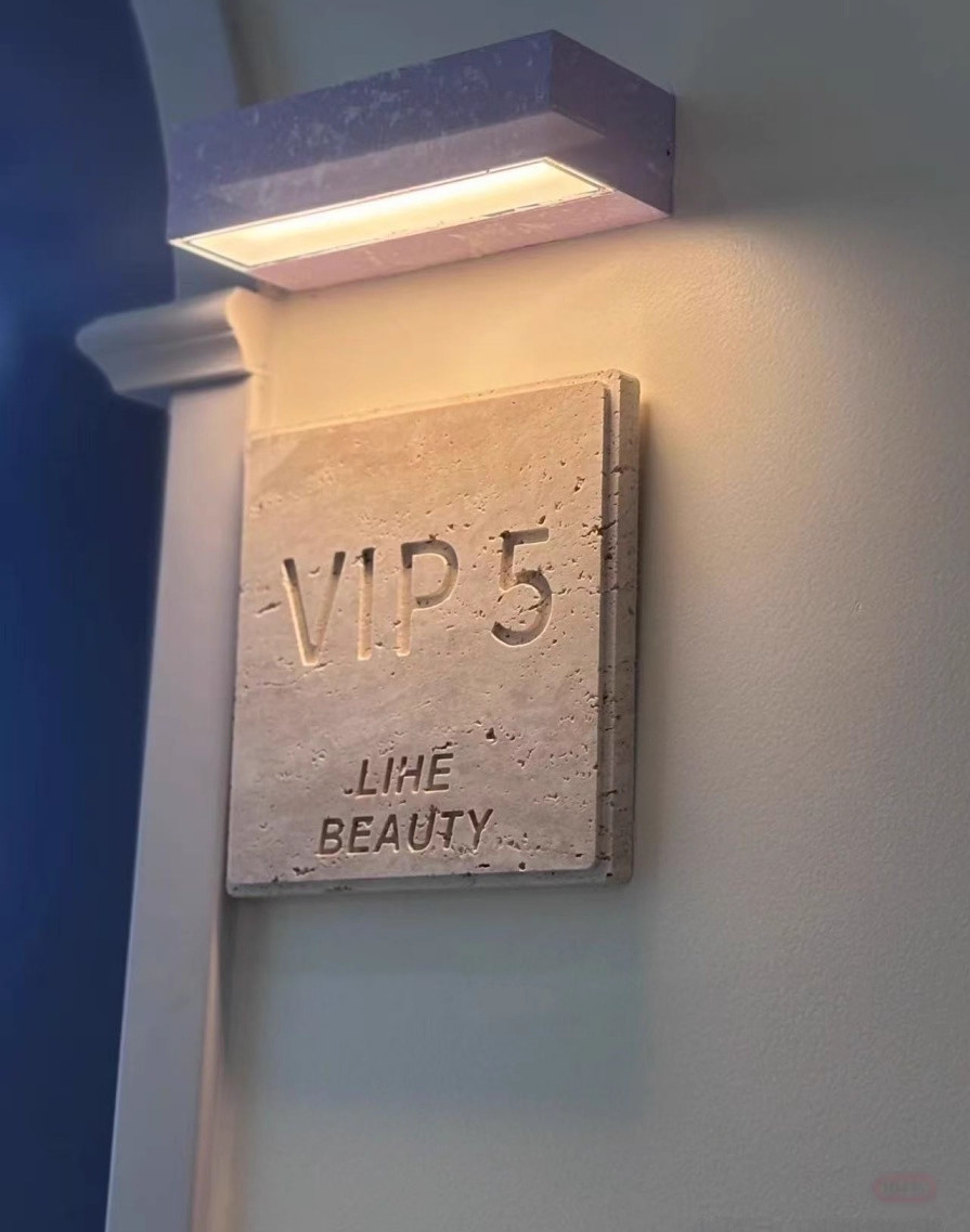 Travertine Rectangle Personalized Door Sign Customize Doorplate for House Store