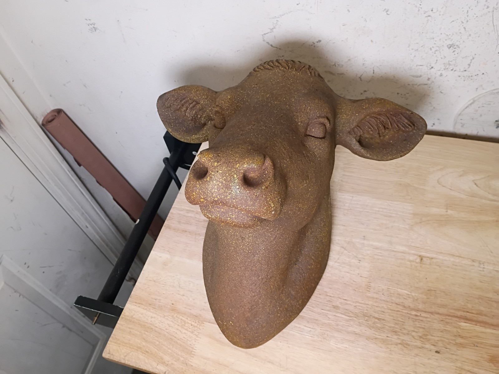 Large Terracotta Cow Head Rustic Decor 11.5″ x 13.5″ x 13″ **EC