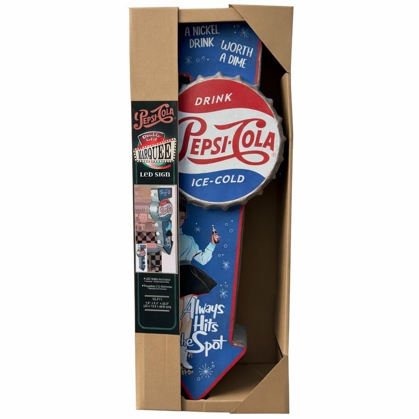 Pepsi-Cola Double-Sided Retro Vintage LED Marquee Sign 25.5″ Metal Arrow Decor