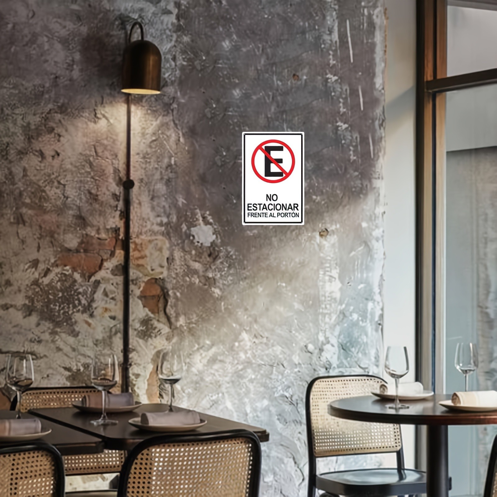 2D Flat Metal Iron Sign – “No Parking” Spanish Style, 20x30cm / 8×12 Inches