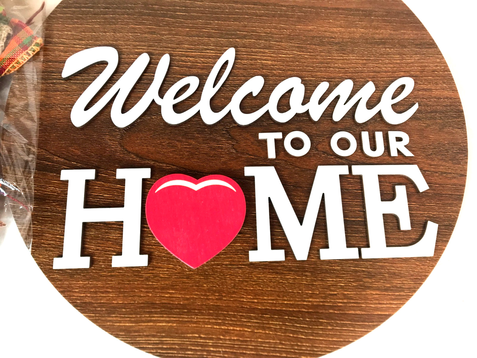 Interchangeable Welcome To Our Home Sign Seasonal Wooden Door Hanger Wreath