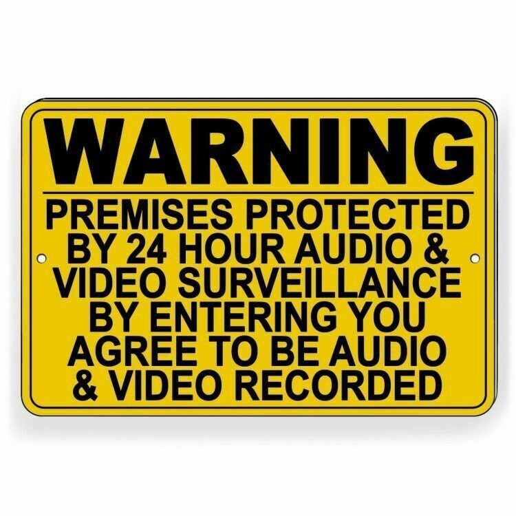 Warning Premises Under 24 Hr Audio Video Surveillance Sign / Decal S51 /