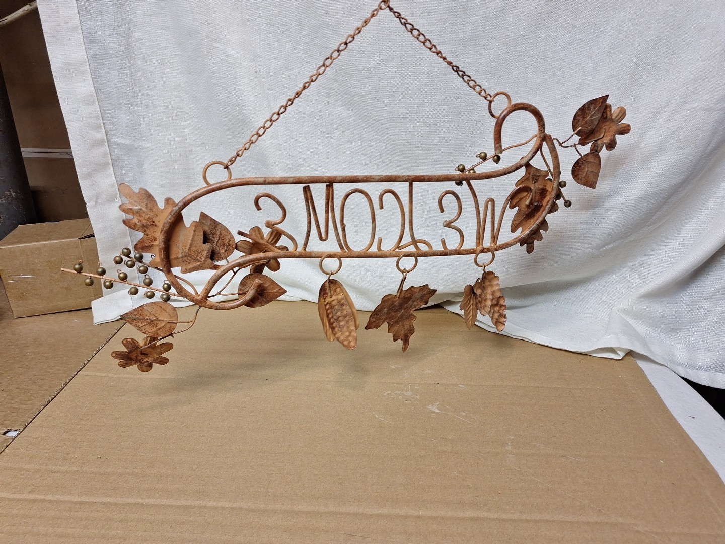 Rustic Metal Hanging “WELCOME ” Sign