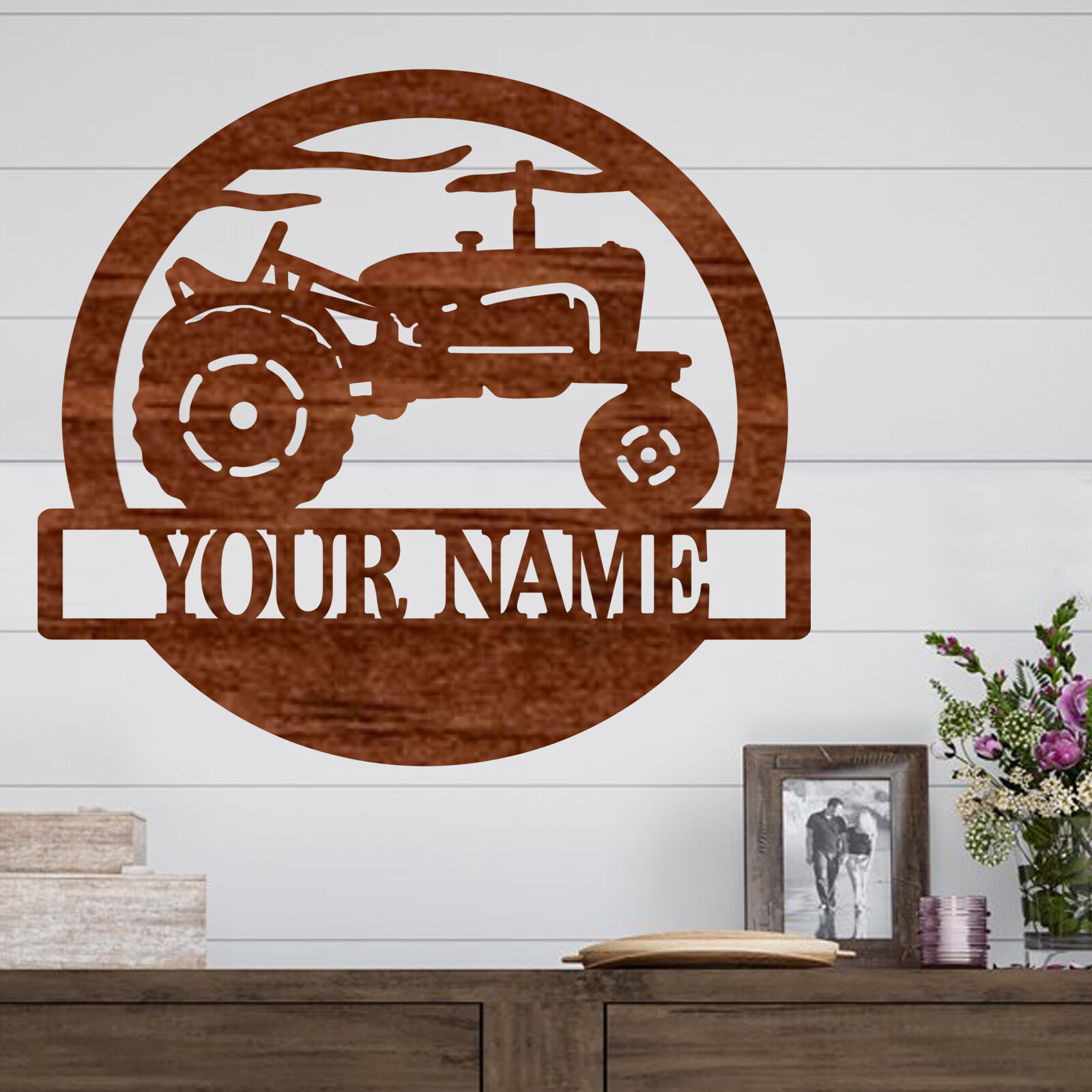 Personalized Tractor Scene Name sign, Wood plaque sign,wood Crafts