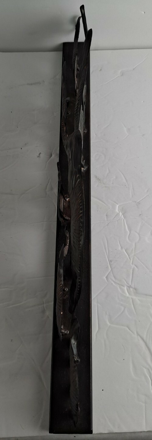 Thin 3D Metal Mother Baby Elephants Herd Home Decor for Shelf or Desk Trunk Up