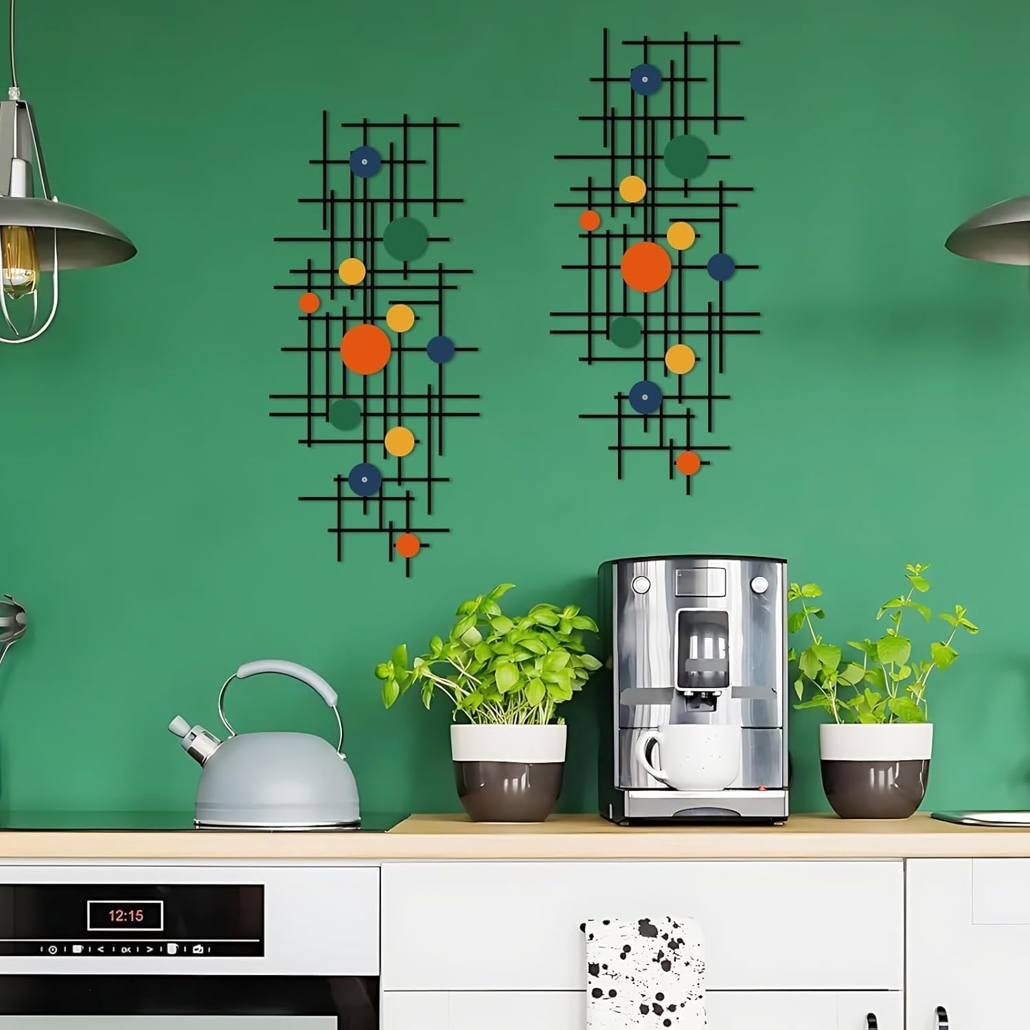 Durable Geometric Wall Sculpture Set – Modern Metal Art for Living Room & Office