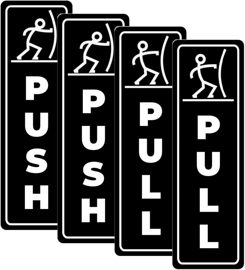Elegant 2-Pack Acrylic Push Pull Door Signs – 2″ x 5″ for Business Safety