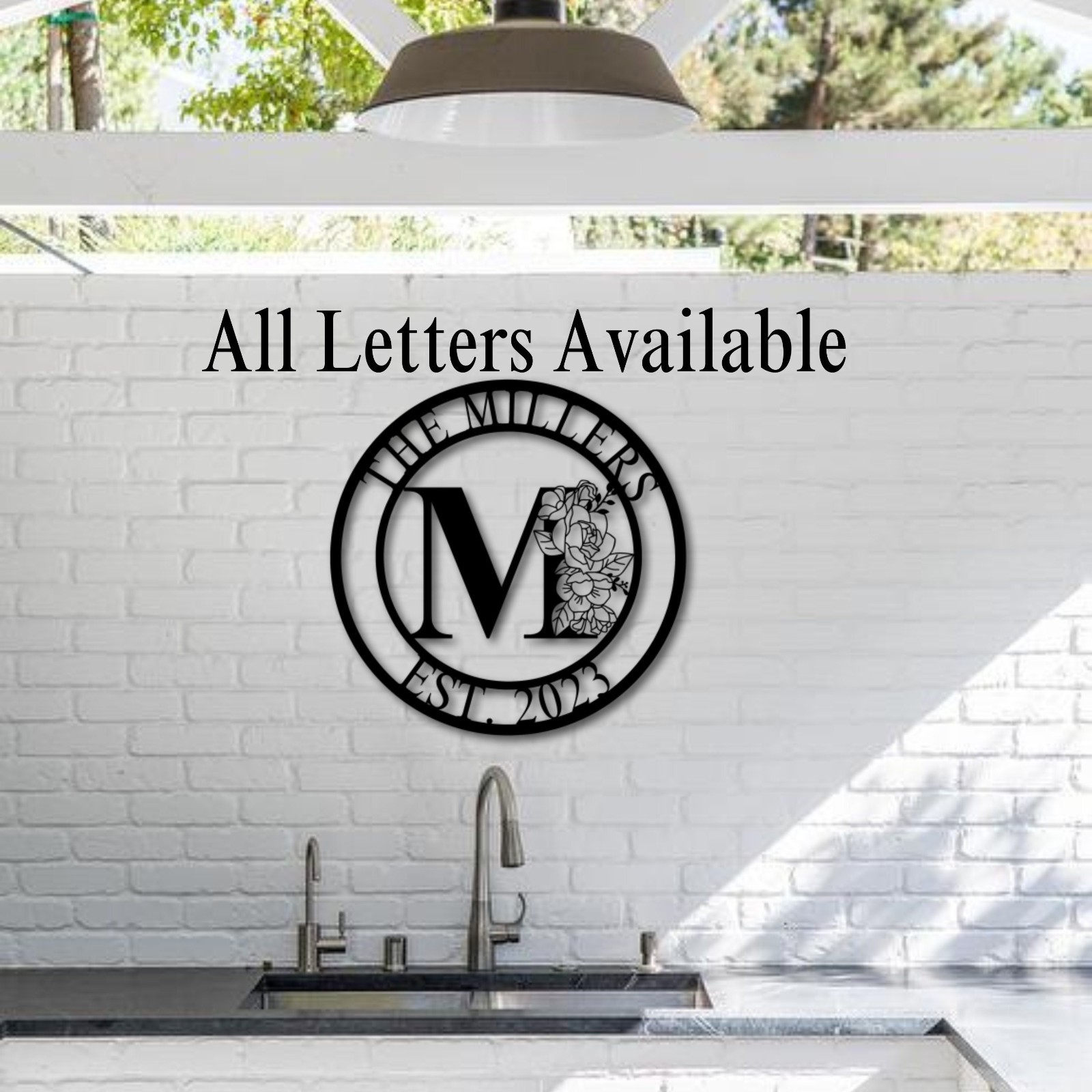 Personalized Metal Family Name Sign, Metal Family Name Sign, Father’s Day Sign