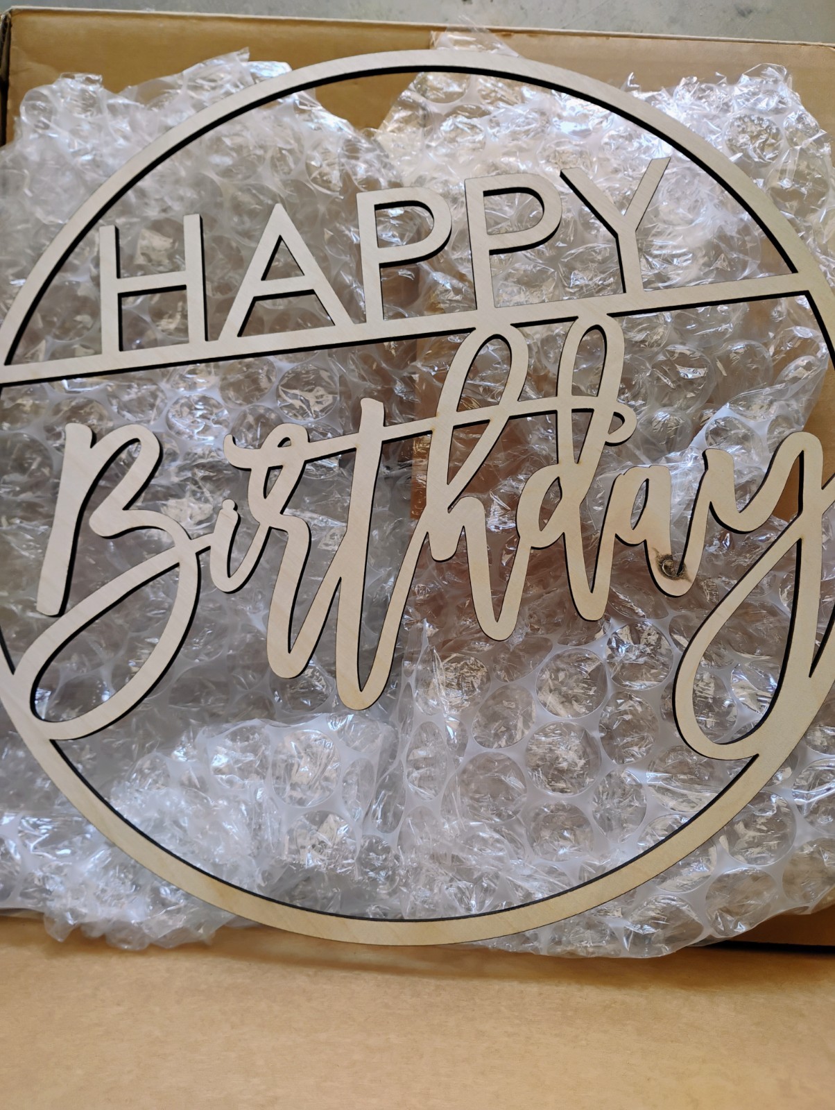Wooden Happy Birthday Sign/Decor 14 x 14. Was custom made