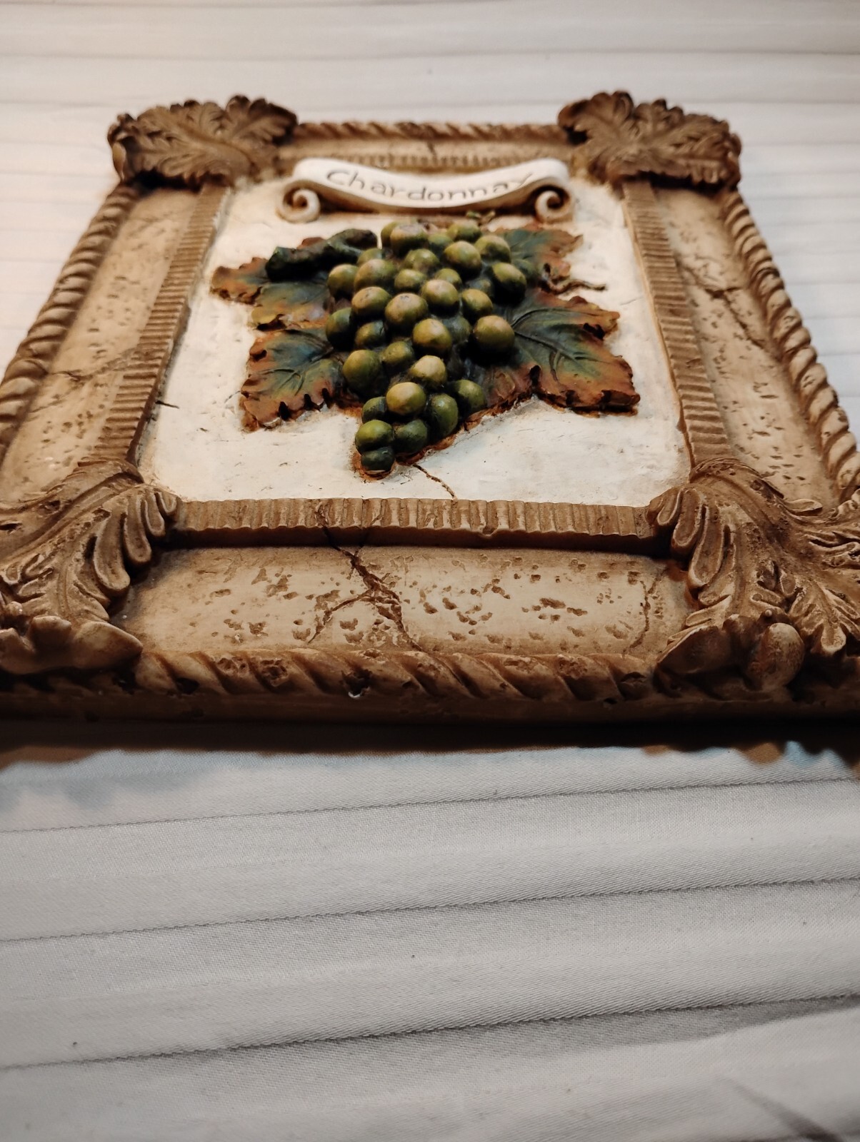 Chardonnay Wine Wall Art Plaque 10&1/2 in. long x 8&1/4 in. wide