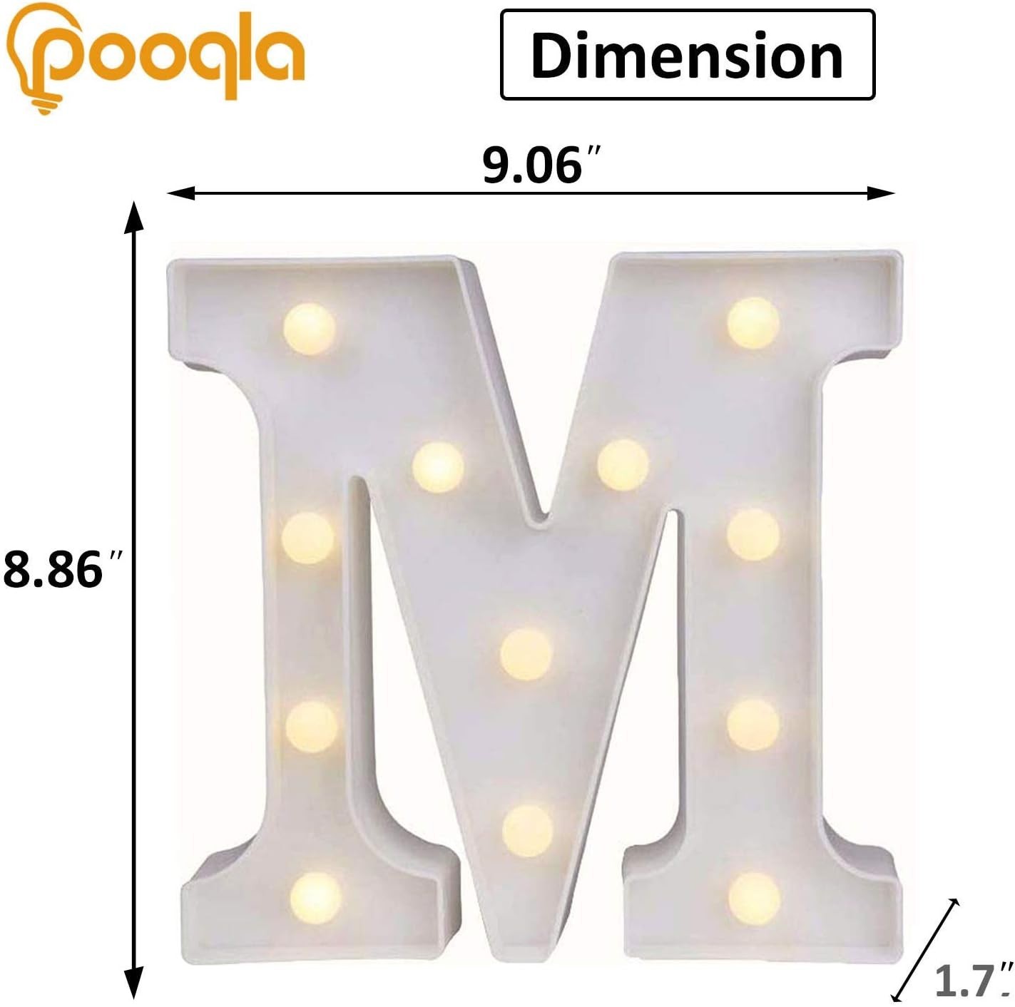 Personalized LED Alphabet Marquee Light – Letter M for Weddings & Events