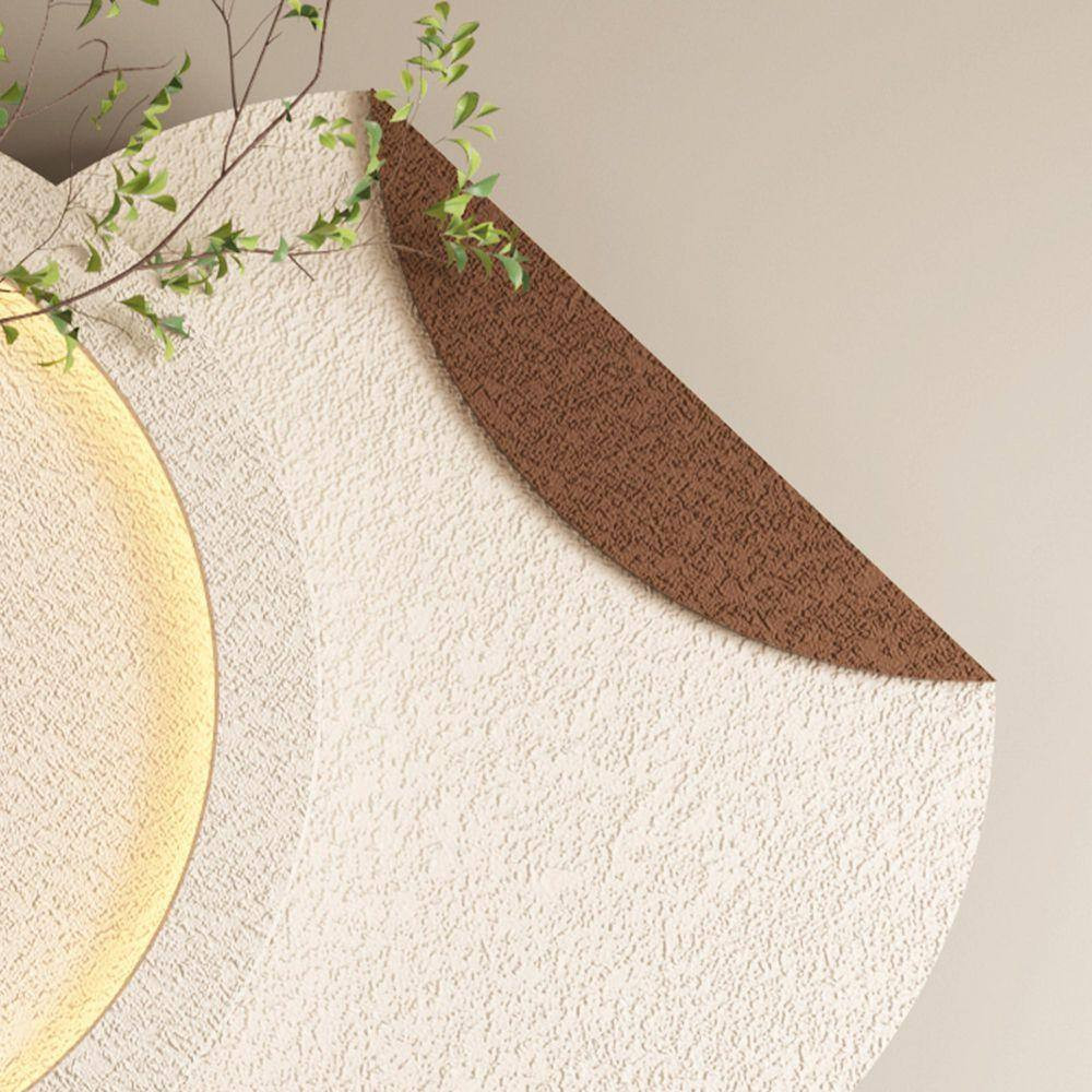 24 In. X 41 In. Light Coffee 3D Art Sculpture Wall Decor with Simulated Greenery