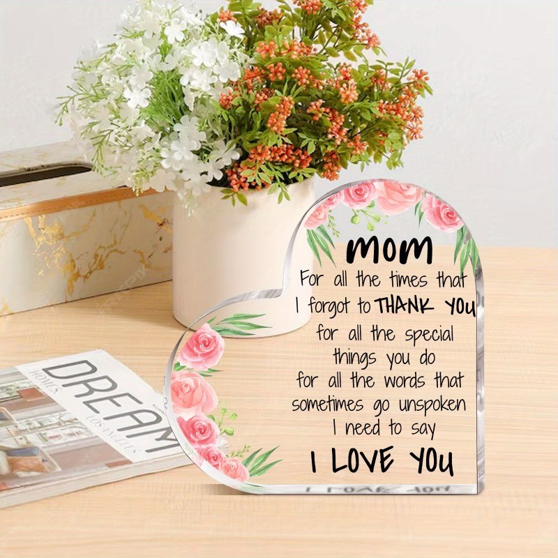 4*4in A Modern Graphic Design Featuring A Heart-Shaped Acrylic Decor for Mom