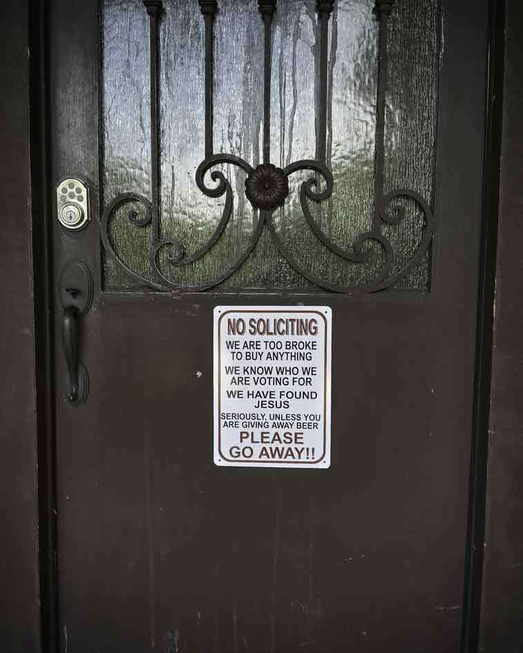 No Soliciting Humor Beer Man Cave Novelty Sign 10″x14″