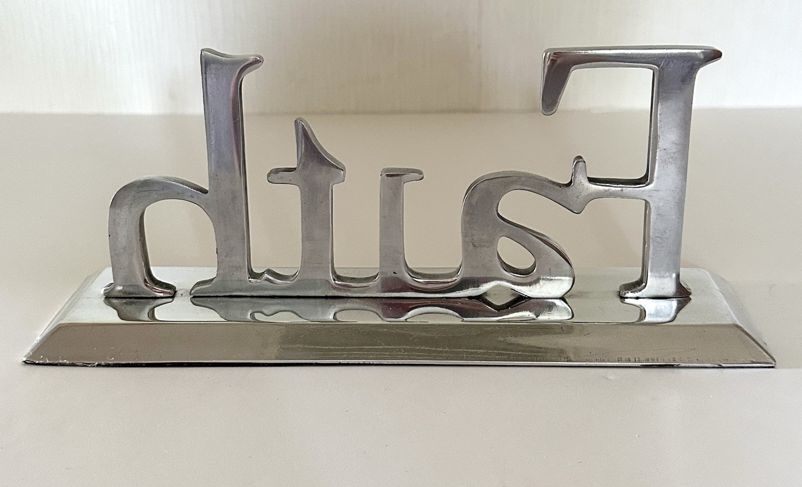 Silver Tone Metal 3D Freestanding Letters Love Peace Faith 3Piece Word Decor Set